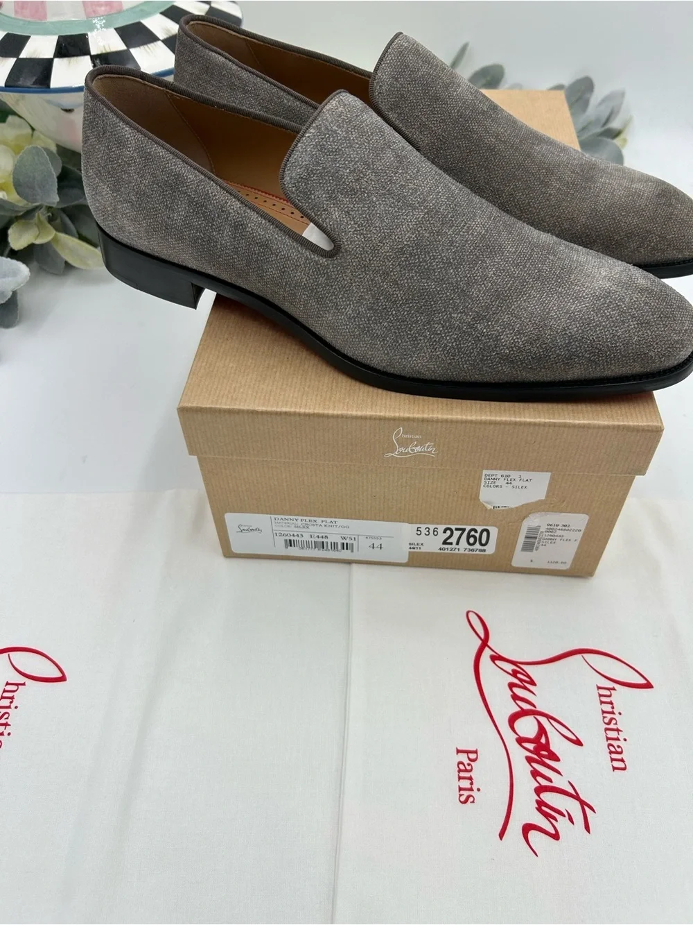 Men's Christian Louboutin Danny flex slip on loafers size 44 made in Italy